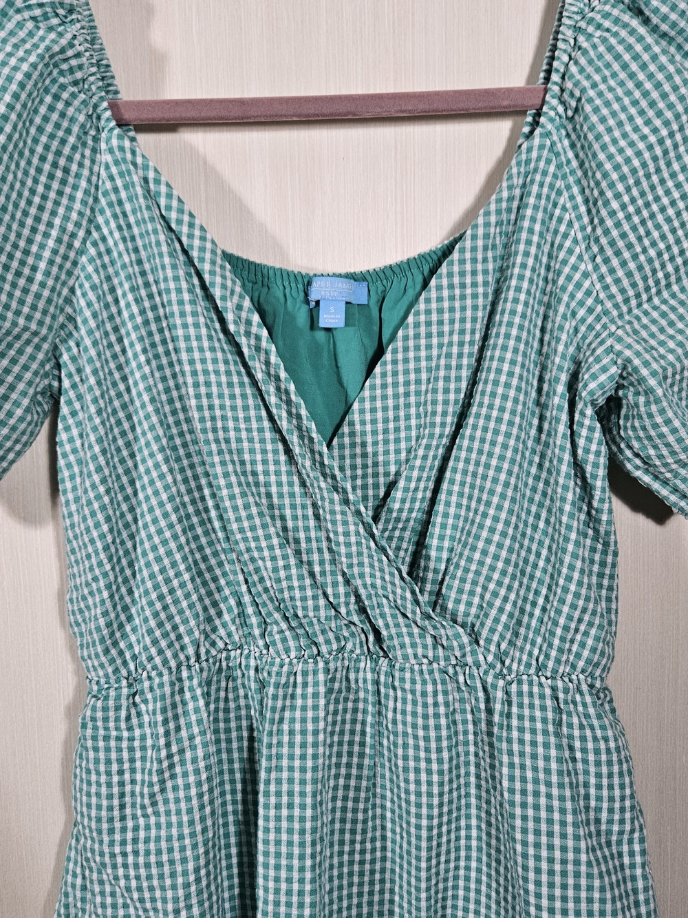 100% Cotton Draper James RSVP Puff Sleeve Wrap Mini Dress Or Blouse Small
